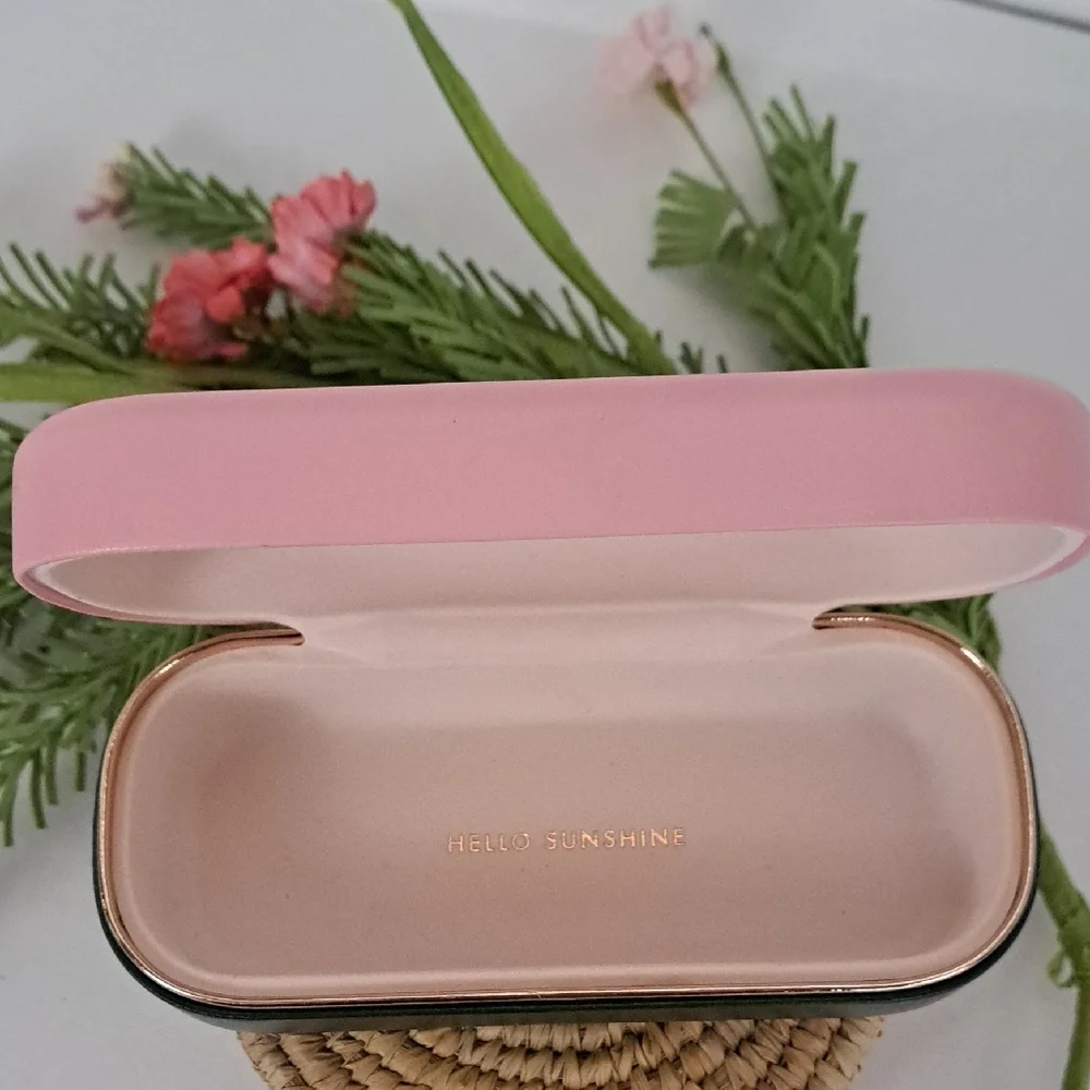 Kate Spade Pink Green Hello Sunshine Hard Shell Glasses Case